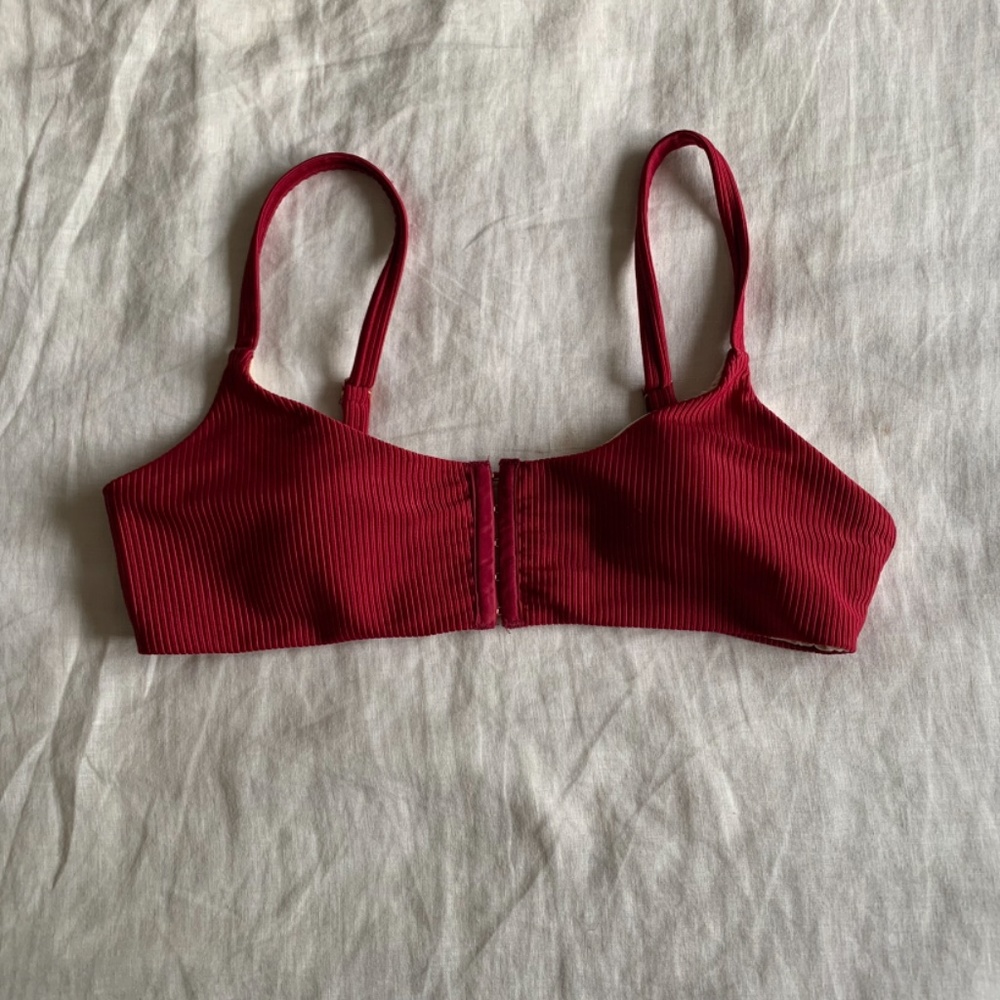 PacSun Ribbed Cropped Corset Bikini Top
